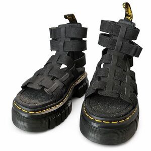Dr. Martens Black Canvas Gladiator Sandals
